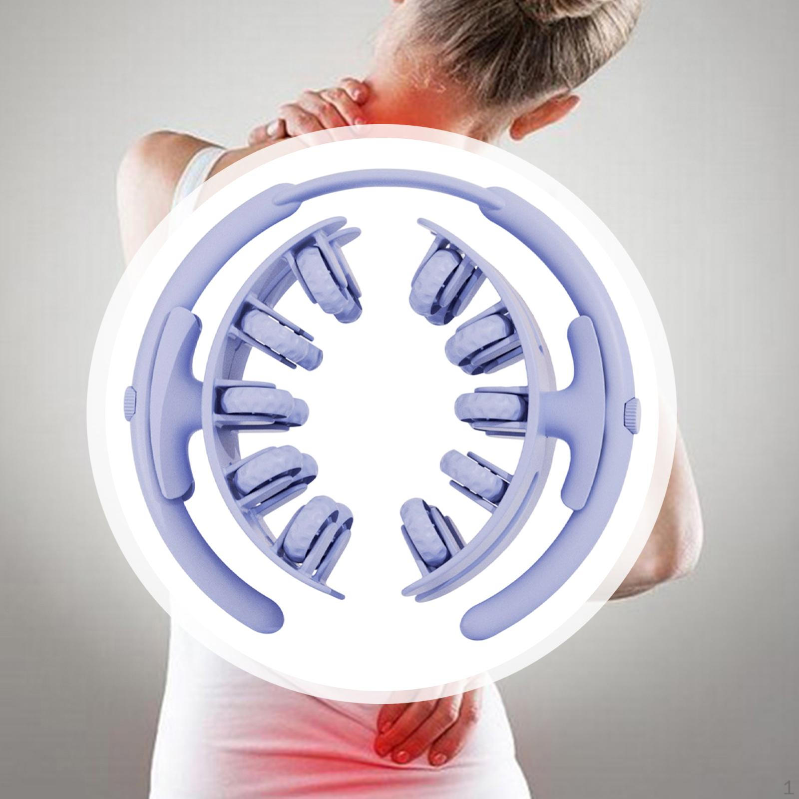 

Double Row 20 Wheel Leg Muscle Massage Roller Adjustable Tension for Home Gym Use Flexible синий