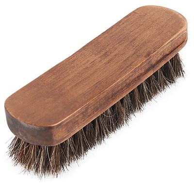 Wooden Handle Horsehair Shoe Brush Soft Polishing Tool Bootpolish Shoes Cleaner
