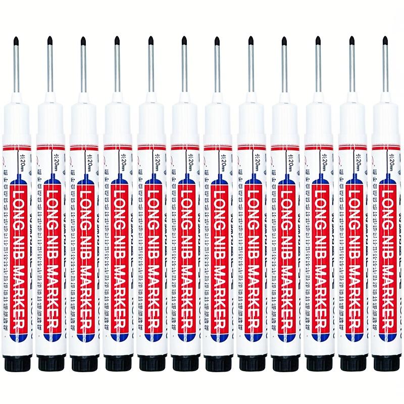 12 Stück Hochleistungs-Präzisions-Tieflochmarker - Verlängerte Spitze für Holzbearbeitung, Kunststoff, technische Zeichnungen, Architekturpläne