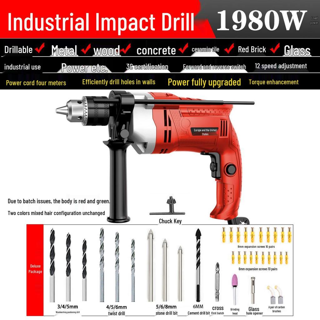 High-Power Variable Speed Hand Drill & Electric Hammer