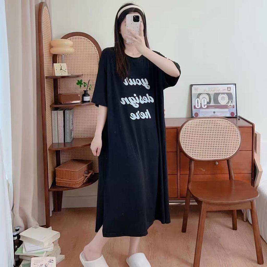 Maternity Summer Dress Short-sleeved T-shirt Skirt Children's Fashion 2025 New Loose Plus Size Long Dress Casual Summer Dress