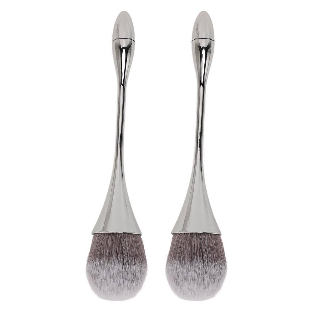 2pcs Soft Bristles Nail Art Powder Brush Ergonomic Handle Powder Remover Brush  For Manicure Use