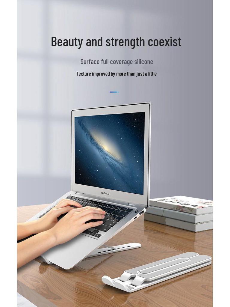 Laptop Stand with Cooling, Foldable Desktop Riser, Tablet Holder, Portable Adjustable Base
