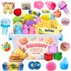 Jucărie Squishy cu Ridicare Lentă Multiplă, Include Aleatorii: Jucării de Stors Brânză, Chifle Gătite la Abur și Găluște, Pâine Lungă cu Unt, Jucării de Stors Ursuleț.