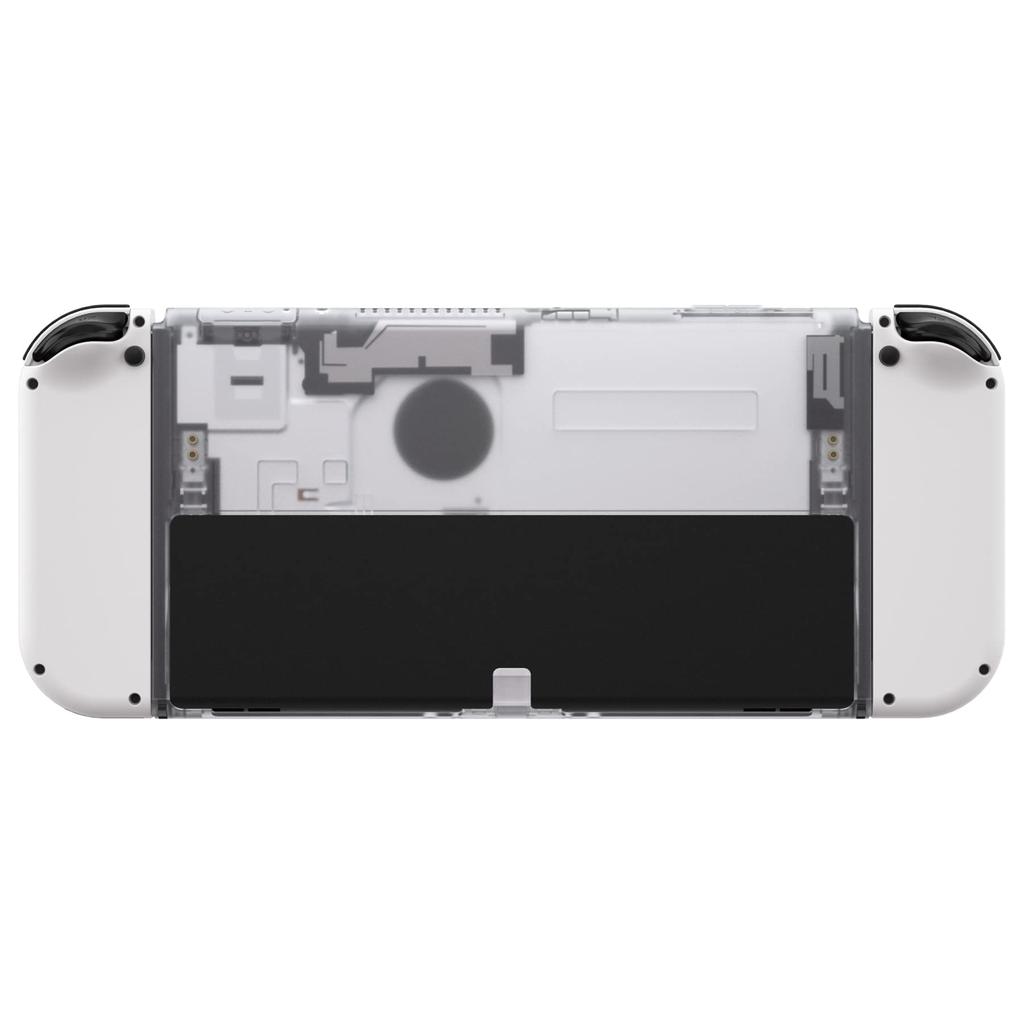 eXtremeRate Switch Compatible with OLED Soft Touch Console Back Plate DIY Replacement Housing Shell Clear Material Switch Shell Switch Stand Not