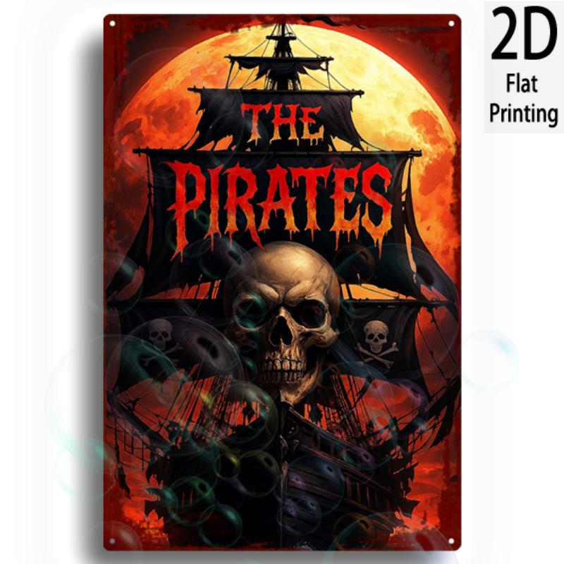 Placa de Alumínio Plana 2D 8x12 Placa "OS PIRATAS" Placa de Alumínio Durável para Exterior para Regulamentos de Negócios E Estacionamento