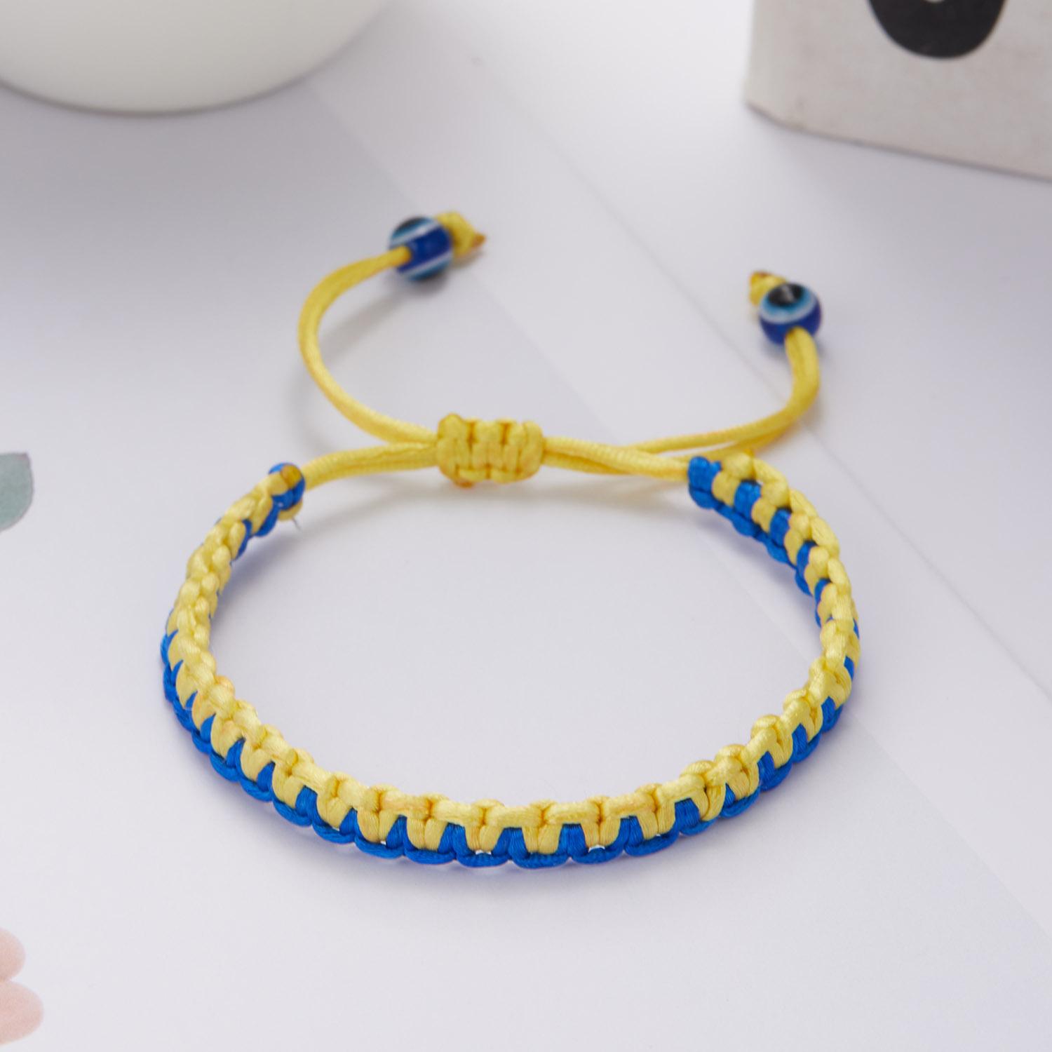 Handgewebtes Schnurseil Gelb Blau Ukraine Armbänder für Damen Herren Titanstahl Ukrainisches Nationales Emblem Armband Schmuck Geschenk gray