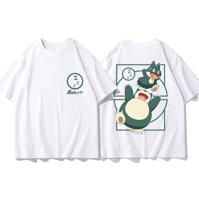 2026 Pokémon Gemeinsame Peripherieprodukte Kurzarm-T-Shirt Gengar Psyduck Mewtwo Aufdruck Herren Jungen und Mädchen Sommer Neue Mode Oberteil