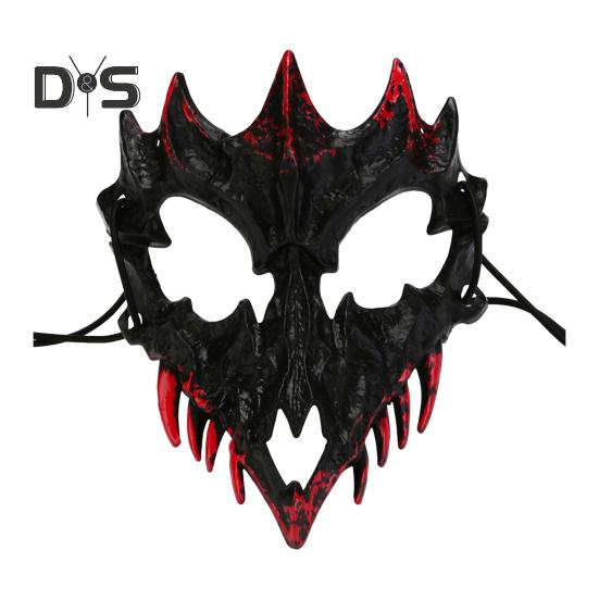 

Маска на половину лица, костюм ужасов на Хэллоуин, реквизит, скелет животного, кровавая маска с эластичными ремнями для Хэллоуина, косплея, карнавалов, маскарадов J