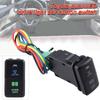 1PC 12V Car Dual Toggle Switch LED Light Bar Blue/Green On-Off Push Switch Button With Cable For OBD2 Car Accessories