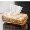 Relief Pattern Glass Tissue Boxes Paper Towel Napkin Holders Home Living Room Desktop Toilet Box Storage Containers