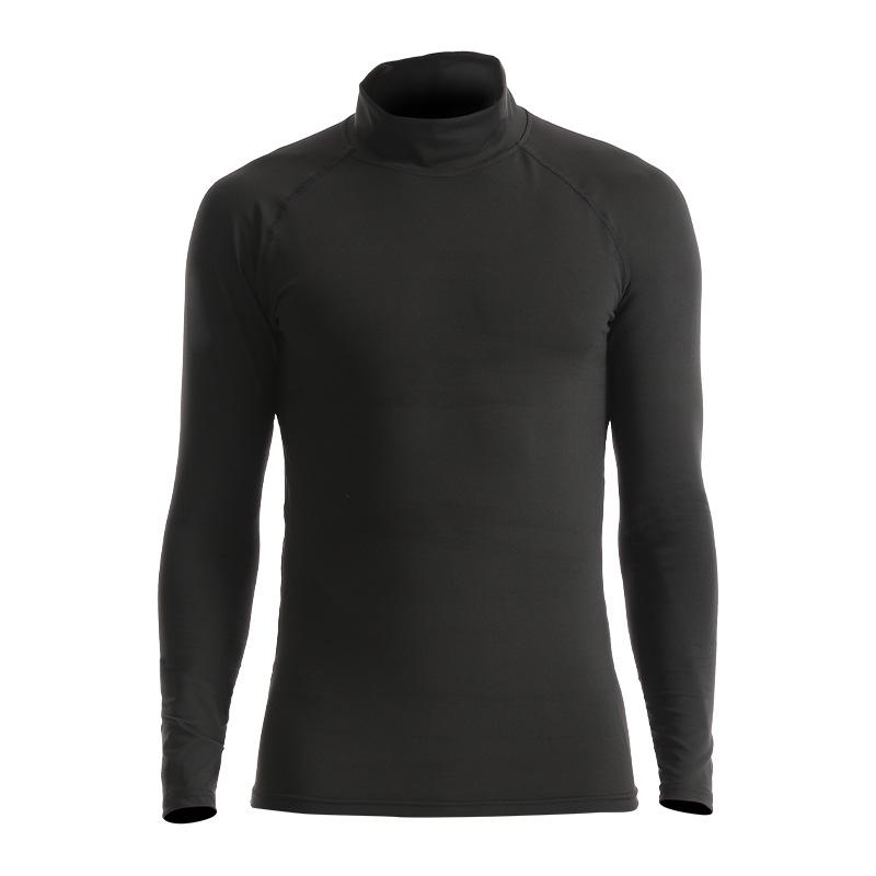 Capa base de cuello alto para hombre Otoño/Invierno: Ropa de Fitness Cálida, de Secado Rápido y que Absorbe el Sudor, de Ajuste Ceñido para Correr y Baloncesto.