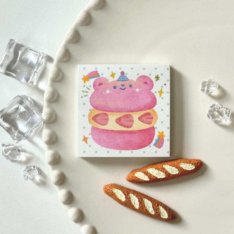 

New 3Pcs Cartoon Food Series Memo Sticker Message Paper DIY Non Sticky Message Notes Handmade Materials Scrapbook Decoration