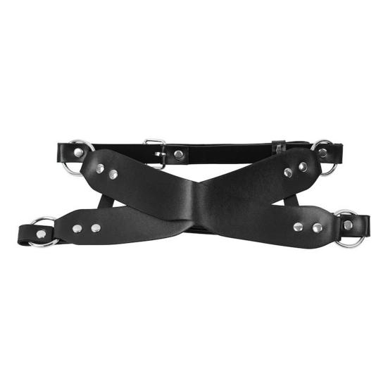 Women Faux Leather BDSM Face Mask Adjustable Blindfold & Gag Headgear for Roleplay Breathable Comfortable Discreet Adult Toy for Couples'