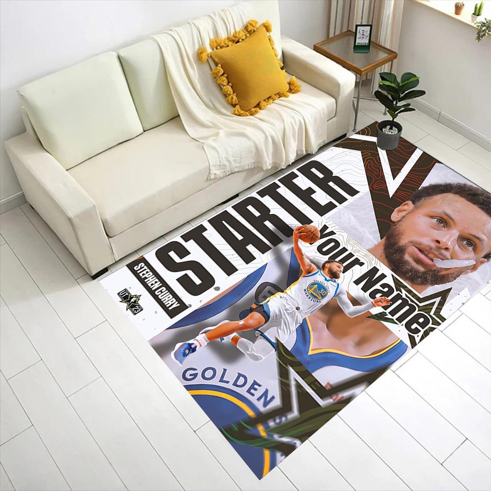 Golden State Warriors Curry Personalized Text Carpet Design for Entryway Game Room Study Room Decorate Room Antislip Carpet Office Home Decor