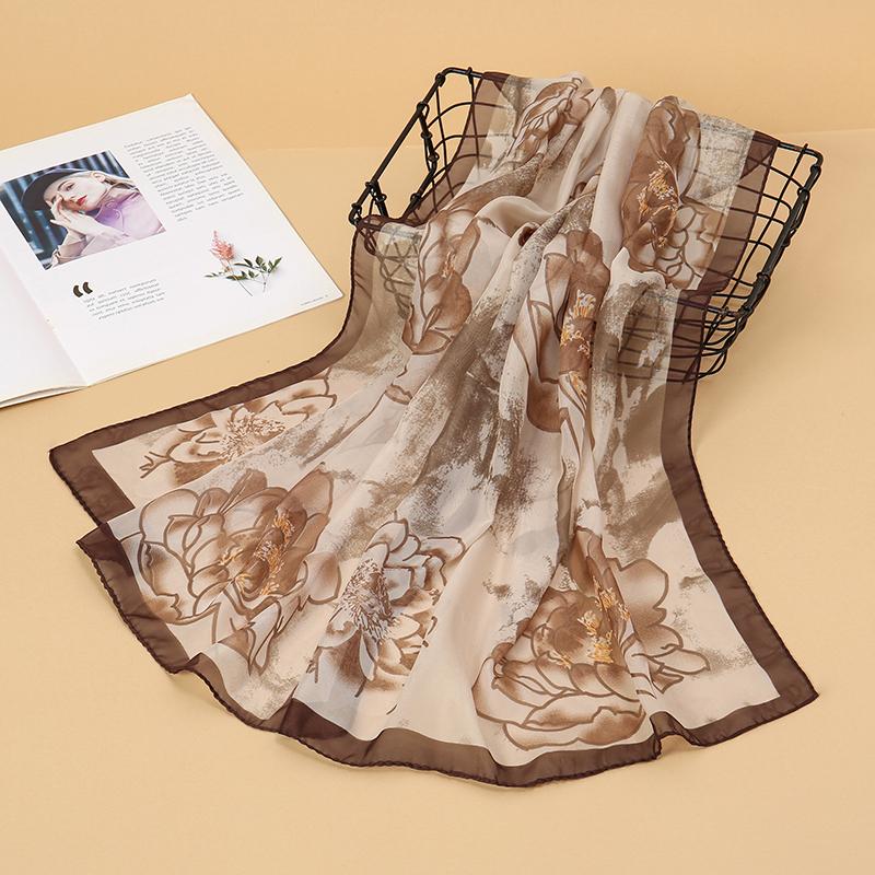 Design Women Summer Thin Silk Scarf Shawl Elegant Headscarf Convinient Bandage Hijabs Chiffon Hijab Ventilate Wrap Scarves