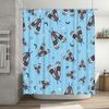 Blue Bath Mat Decorative Pattern Shower Curtain