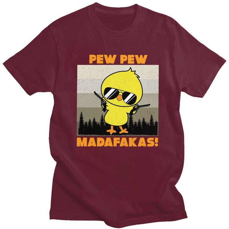 Custom Vintage Pew Madafakas Duck Tshirts for Men Short Sleeves Leisure T Shirt Fashion Tshirts Pure Cotton Tee Gift