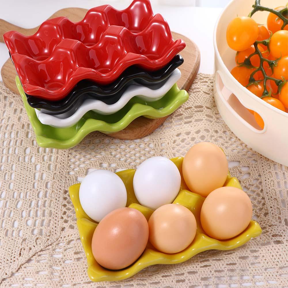 DIY Serving Dish Boiled Egg Ceramic Porcelain Egg Holder Eggs Tray Egg Stand Storage Rack