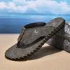 Plus size New Arrival Summer Men's Flip Flops Handmade Leather Slippers Lightweight Casual Beach Slippers For Indoor Outdoor Sandals
