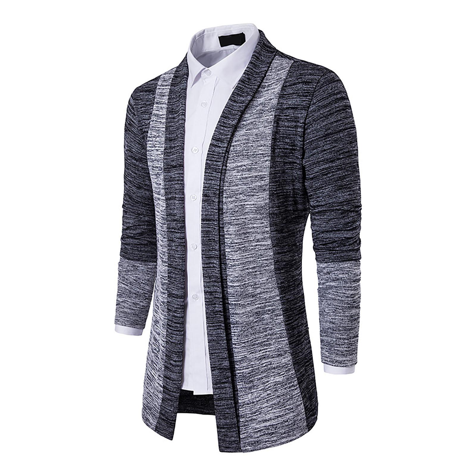 

Осенне-зимняя мужская модная куртка контрастного цвета, пальто, свитер, кардиган, чтобы согреться M