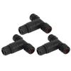 3Pcs IP68 Waterproof Connector Electrical Cable 3 Way T Shape Outdoor Industrial Accessories