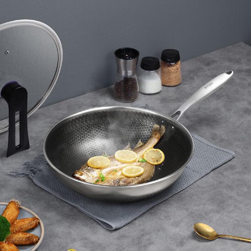 BTSM 32cm Stainless Steel Non-Stick Wok