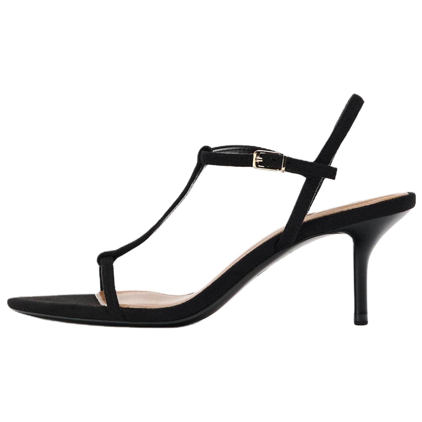 Zara Fashionable Cool Strap High Heel Casual Sandals Women Sandals Black 12304510800 38