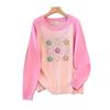 Plus Size Women's Loose Round Neck Pullover Sweater, Bust 150/160, Knit Style, 200/300 Jin (Model 350-8073)
