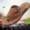 Summer Flip-flops Men's PU Clip-on Sandals and Slippers Beach Shoes Non-slip Wear-resistant Slides Dunks Shoes Men