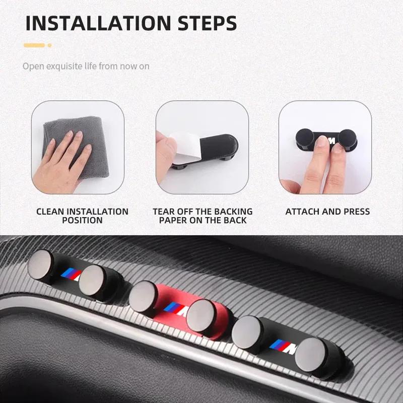 Car Double Hook Storage Hanging Hooks Accessories For BMW M E46 E90 E60 F30 F10 E39 E36 F20 G30 G20 E87 E92 E91 E30 X1 X3 X5