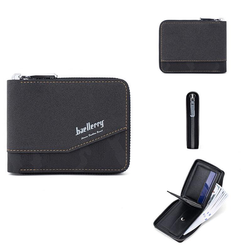 Baellerry Buste Portafoglio con Protezione RFID Design Vintage Portafogli da Uomo Portamonete Corto alla Moda