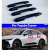 Car Four Door Handle Decorative Cover Black For Toyota Crown -2025