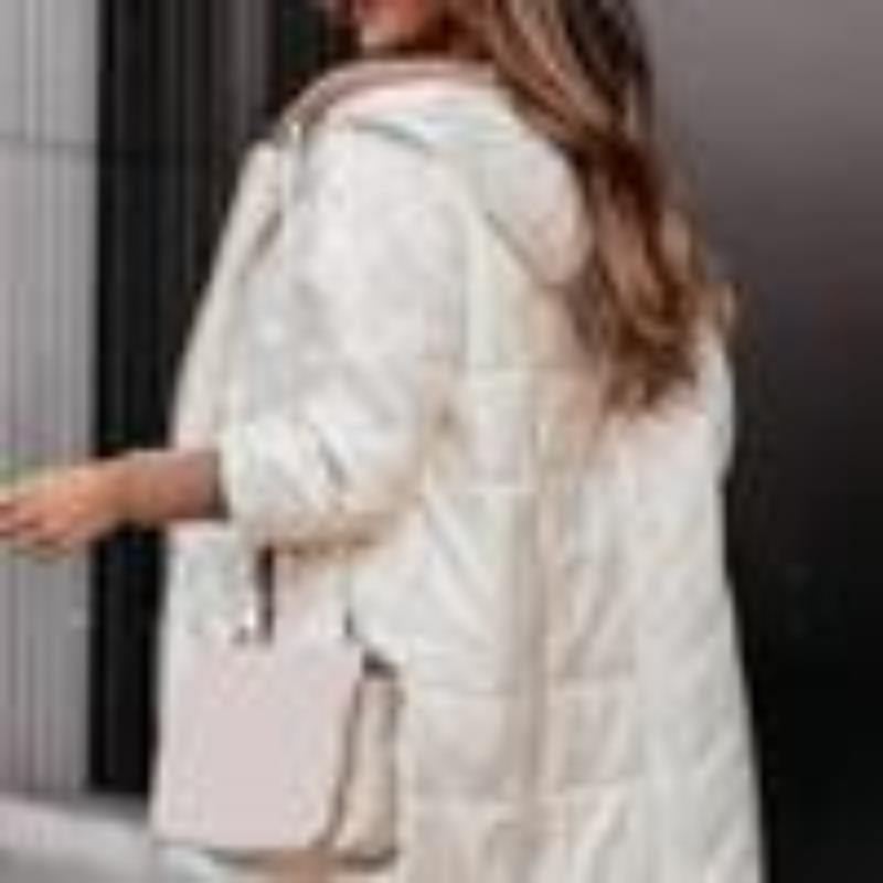 

Нова модна жіноча бавовняна одноколірна одноколірна бавовняна куртка з капюшоном і довгими рукавами 2025 року XXXL білий