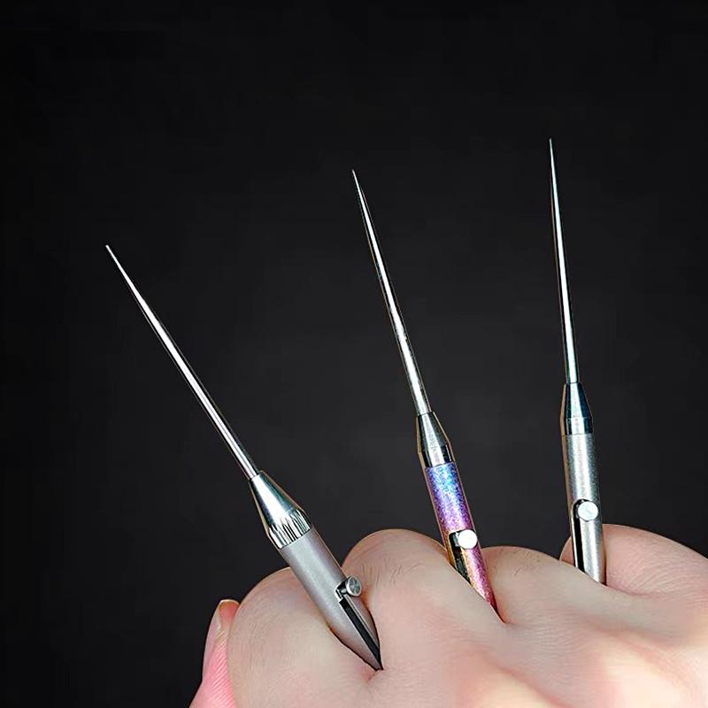 1ks kovová vidlička na ovoce Vysoce pevná dárková klíčenka Stahovací párátko Přenosné venkovní