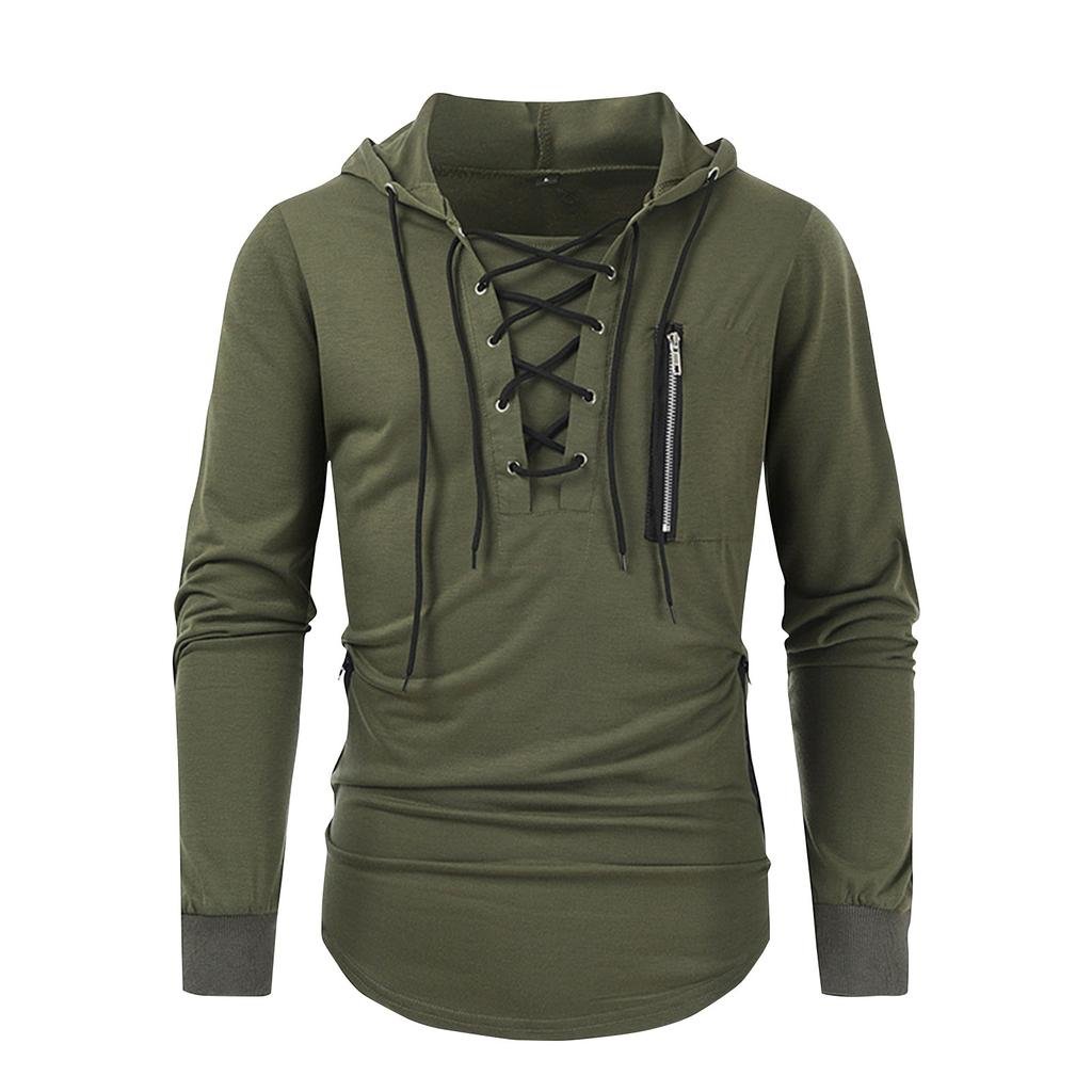 Pánská jarní a podzimní jednobarevná mikina s kapucí na zip, sportovní streetwear