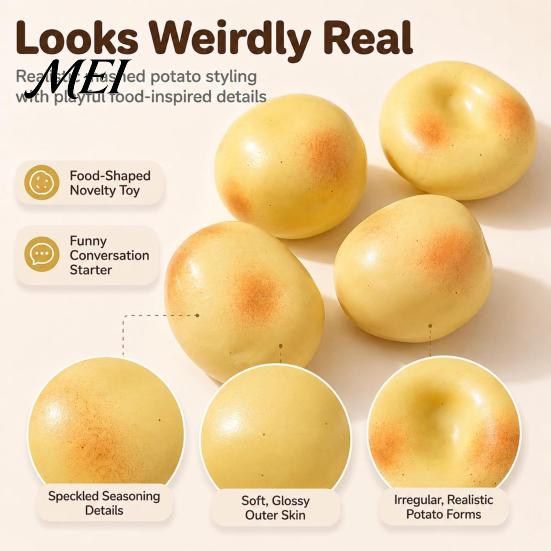 Realistic Potato Sensory Toy Shapeable Stress Relief Toy, No Rebound Mashed Moldable Fidget for Relaxation Fingertip