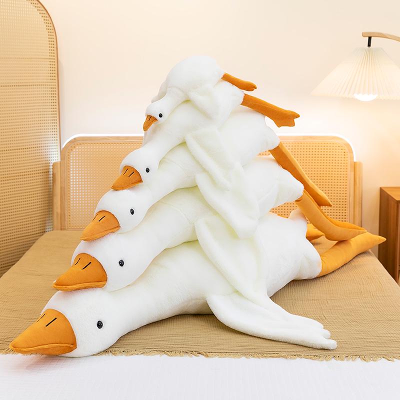 Large White Goose Plush Sleeping Doll - Perfect Gift for Girls on Valentine's Day or Birthday