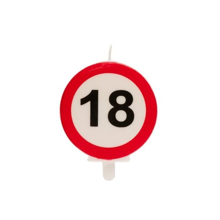 Bougie d'anniversaire - Multicolore - 18 ans - Décoration de fête - Intérieur - Mixte
