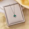 Copper Zirconia Pink Four Leaf Clover Pendant Necklace Women, Crystal Charm, Light Luxury Premium 18K Gold Plated Necklace