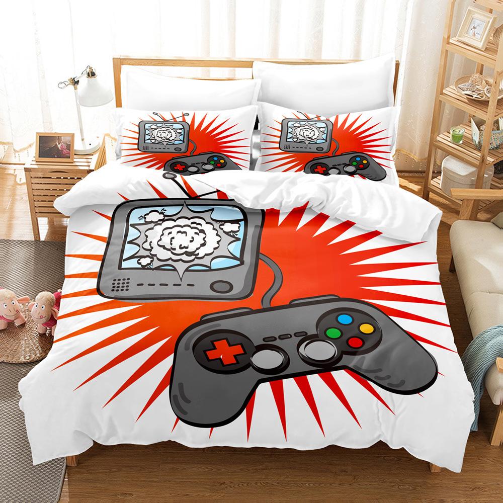 3D Digital Printing Three-Piece Quilt Cover Gamepad Three-Piece Set