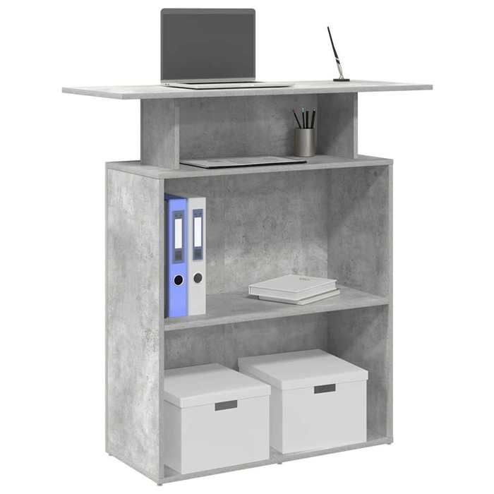 VidaXL Reception Desk Concrete Grey 100x40x104 Engineered Wood, Reception Counter, Salon Reception, Counter of 859054