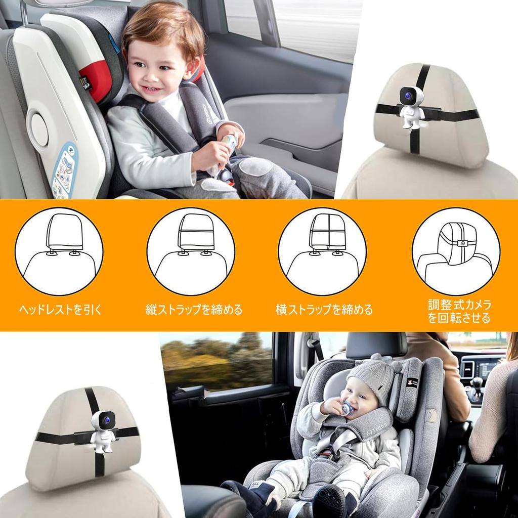 Tigwiss Car Baby Monitor, Baby Monitor, Car, Stroller, Mirror, Camera, See Baby in Back
