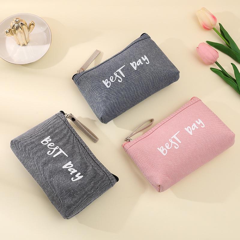 Compact Multi-functional Canvas Cosmetic Bag & Pencil Case for Women and Students