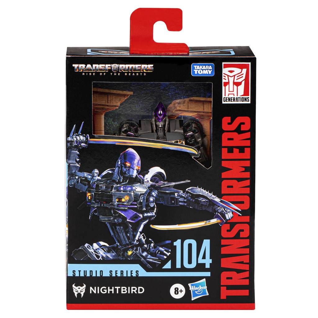 Transformers Toys Studio Series Deluxe Transformers Rise of the Beasts 104 Nightbird Action Ages 8 and F7239 4.5-inch Figure, Up,