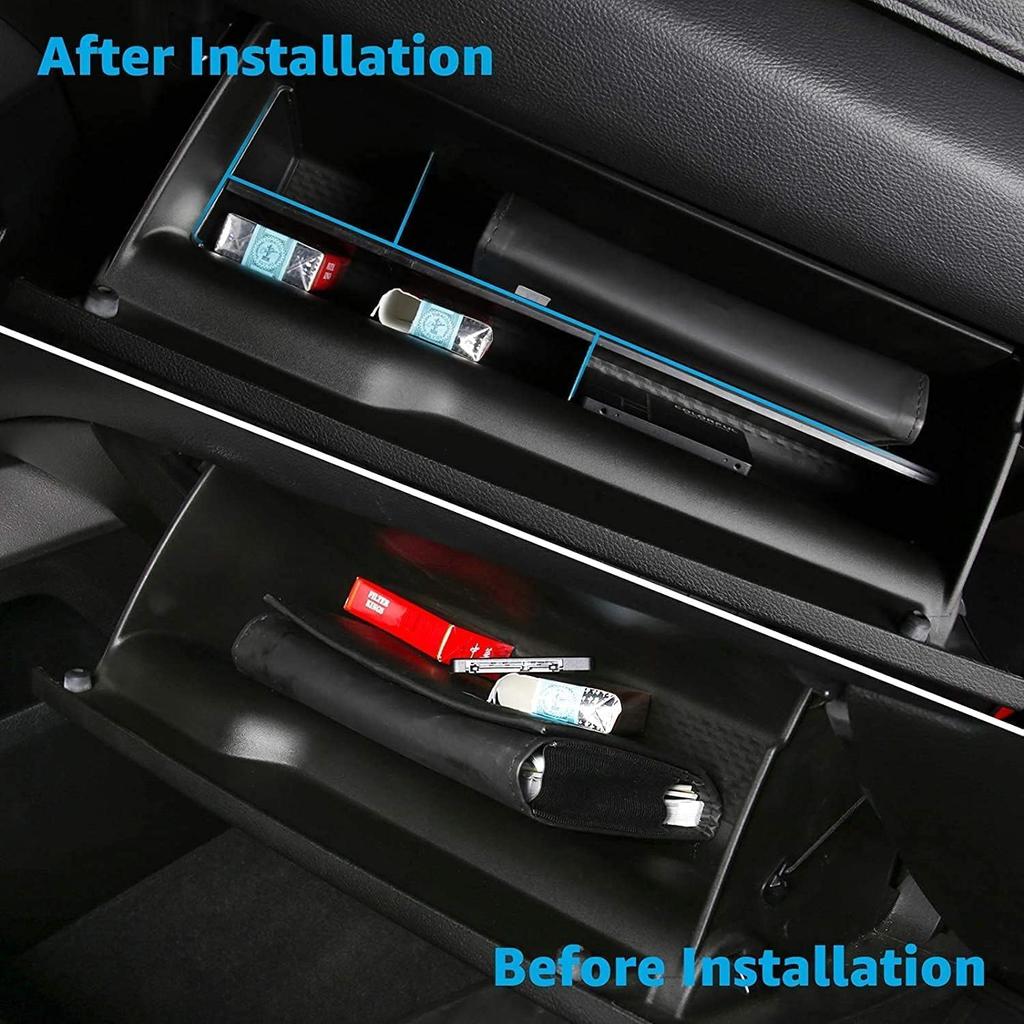 Motrobe Glove Box Organizer for Dodge 2019 2020 2021 2022 2023 RAM 1500 ABS Organizer Divider Accessories Black