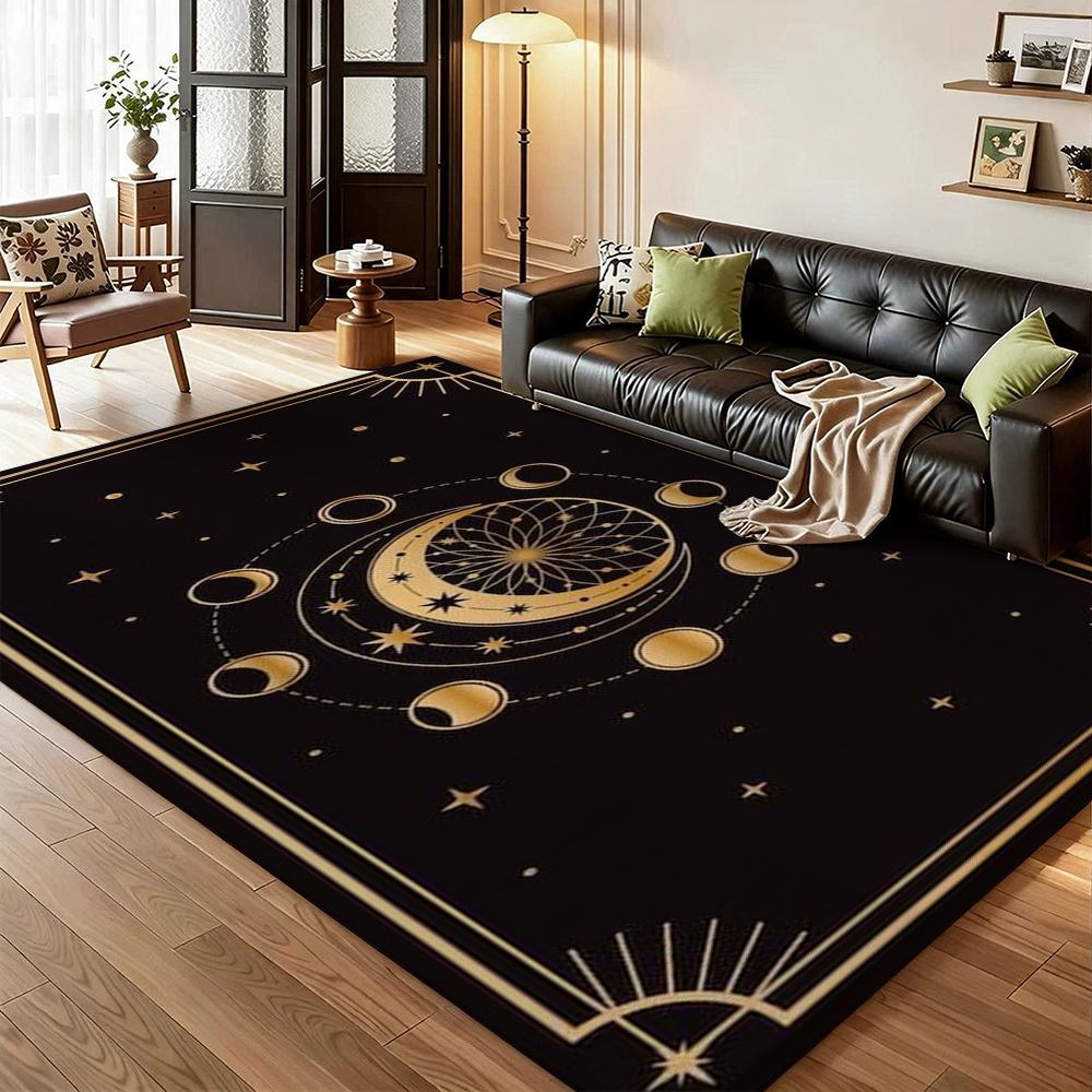 Dark Satanic Black Metal Art Patterned Rug Allseason Carpet For Entryway Home Party Decor Gift For Friends