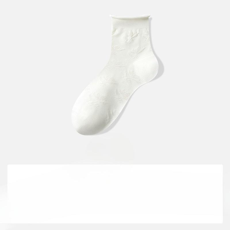 

Silk Stockings for Children, Mid-length Stockings, Light Summer Style, Loose Fit, Postpartum Wear, Mesh for Ventilation 1 pair белый