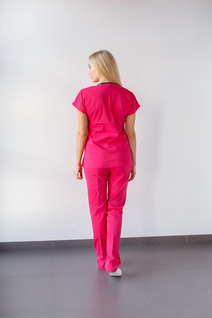Tvådelat set Medical Scrubs Unisex Doctor Nursing Uniform Set Medical Uniform Operationsdräkt Toppar+byxor V-ringad kortärmad tunt tericotontyg
