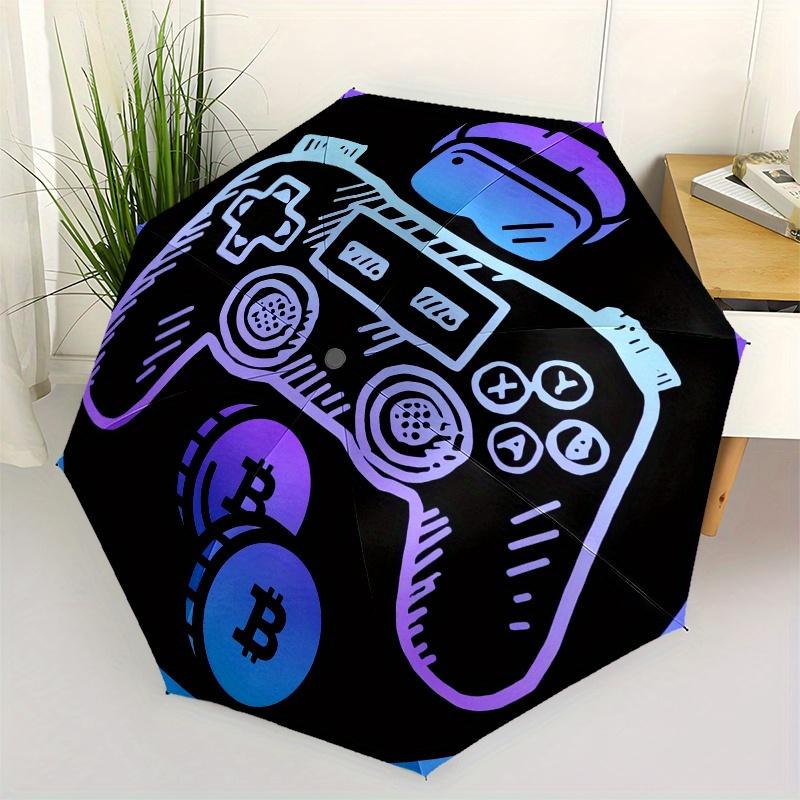 

Virtual Reality (VR), Bitcoin Gaming themed, Eight ribbed, Self folding umbrella Is Suitable for Everyday Outdoor Use and Is An Ideal Gift f